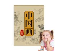 Libro cinese da colorare con istruzioni,Libro di calligrafia tradizionale | Materiale creativo per corsi di cultura e studio domestico