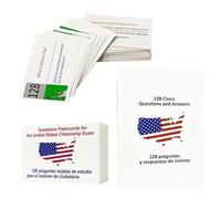 Libro Cittadinanza USA 2026 - Guida Di Studio Bilingue,128 Flash Cards in Inglese e Spagnolo - per Capitali Presidente Stati Storia Governo Domande e Risposte
