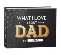 Libro con scritta in inglese "What I Love about Dad" (lingua italiana non garantita), regalo per la festa del papà da parte di figlia, figlio, bambini, regalo di compleanno per papà, regalo di