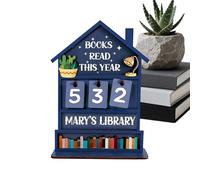 Libro Contatore Rustico Decorativo Manuale Legno Leggere Tracker | Segnale per amanti dei libri, decorazione per scrivania, tavolo, casa, ufficio, studio, soggiorno