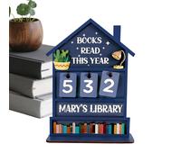 Libro Contatore Tracker Legno Rustico Home Display Manuale Leggere Tracker | Segnale da banco di lettura per amanti dei libri per scrivania, tavolo, casa, ufficio, studio, soggiorno