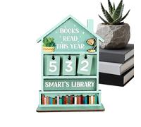 Libro Contatore Tracker Manuale Rustico Legno Decorativo Casa Leggere | Segnale per amanti dei libri, decorazione per scrivania, tavolo, casa, ufficio, studio, soggiorno