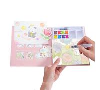 Libro Da Colorare Ad Acquerelli, Quaderno Artistico Per Bambini Con Acquerelli, Giocattolo Creativo Con Pennello, 24 Pagine Progetti Artistici Per Bambini Principianti