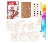 Libro da colorare ad con colori, set da viaggio, libro tascabile per acquerelli, per principianti, professionisti, studenti, insegnanti, viaggiatori, all'aperto, , escursionismo e