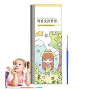 Libro da colorare ad , dipingi con libri sull'acqua per bambini | Libro tascabile per | e mestieri, dipingi con libri ad acqua, set di colori acqua su carta spessa per ragazzi e ragazze 3 anni in s