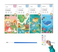 Libro da colorare ad - Libro di pittura a 4 per bambini e | Libro d'arte educativo con pagine acquerelli, attività di colorazione senza pasticci per l'apprendimento pr