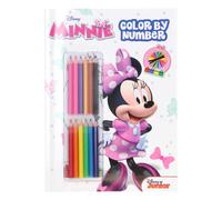 Libro da colorare con 12 matite colorate Minnie Mouse - Colori con i numeri