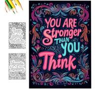 Libro da colorare con frasi positive, Libro da colorare dipinto a mano