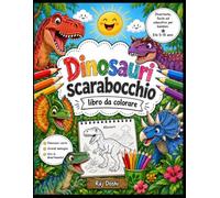 Libro da colorare con simpatici dinosauri per bambini dai 5 ai 15 anni