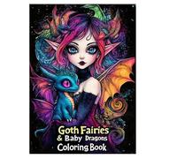 Libro da colorare del drago delle fate gotiche - pad di disegno della creatura fantasy | Libro di schizzi di attività di arte creativa con scene magiche per l'hotel di viaggi a casa Rel
