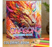 Libro da Colorare Deluxe con Draghi - 20 Spesse, Opere d' Vivaci, Regalo per Coppie, e Famiglia per Capodanno e le Vacanze