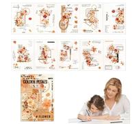 Libro da colorare di adesivi, journaling del libro adesivo - 20 fogli Fiori Diario Adesivo Libro,Accessori di scrapbooking, decorazioni per abbellimenti, forniture per il journaling per adulti per lo