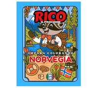 LIBRO DA COLORARE EDUCATIVO - "I viaggi di Rico il Procione" - NORVEGIA - Edizione Europa