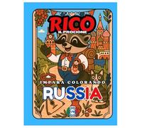 LIBRO DA COLORARE EDUCATIVO - "I viaggi di Rico il Procione" - RUSSIA - Edizione Europa