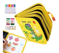 Libro Da Colorare Magico Sull'acqua - Quaderni Per Scarabocchi Riutilizzabili Di Dinosauri E Animali, Giocattoli Per Libri Sull'acqua Con 12 Penne - Attività Di Apprendimento In Aereo, Misuraz