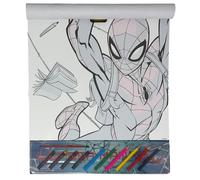 Libro da Colorare Marvel Disney per Bambini Album Maxi 40,5x35 cm con Pastelli Matite Stickers e Fogli Magici Idea Regalo Creativa (Spiderman)