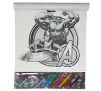 Libro da Colorare Marvel Disney per Bambini Album Maxi 40,5x35 cm con Pastelli Matite Stickers e Fogli Magici Idea Regalo Creativa (Avengers)