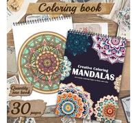 Libro da colorare per adulti - Disegni di mandala raffinati, adatto per principianti e carta spessa di alta qualità, 30 pagine formato A4 con rilegatura a spirale, per il tempo libero e l'intrattenime