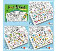Libro da colorare per bambini con ricerca di oggetti, libro da disegno per identificare oggetti, libro di esercizi per allenare la cognizione e la concentrazione Tagli UnicaCarta tessile