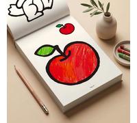 Libro da colorare per bambini di 32 pagine, adatto per bambini di 3 anni e oltre; questo è un libro da disegno interattivo con vari modelli di animali, verdure e veicoli, adatto per bambini e bambine.
