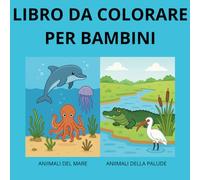 Libro da colorare per bambini di animali del mare e della palude