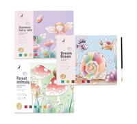 Libro da colorare per bambini, set da 3 pezzi, libro da colorare portatile, per adolescenti, studenti, hobby, lezioni d'arte, casa, studio, biblioteca i compleanno, vacanze