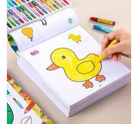 Libro da colorare per decorazioni natalizie per bambini di 2-3-4-6 anni, libro per asilo nido con 12/24/36 matite colorate/pastelli ad olio per sviluppare il talento pittorico dei bambini, un ottimo r