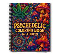 Libro da colorare psichedelico per adulti: pagine psichedeliche di funghi, mondi magici, illusioni ottiche per adulti