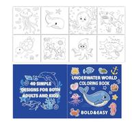 Libro da colorare "Scene subacquee", libro da colorare "Mondo subacqueo", libro da colorare per animali marini, libro da colorare "Mondo sottomarino" per bambini, adulti e bambini