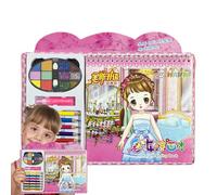 Libro da Colorare Trucco, Giochi di Vestire | Gioco di Vestire Trucco Principessa Creativo con Adesivi Strass - Kit Attività Artigianato Artico, Gioco