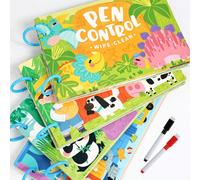 Libro da disegno per l'apprendimento precoce del controllo della penna, materiale didattico per la scuola dell'infanzia, esercizi di coordinazione occhio-mano cancellabili, schede didattiche per l'edu