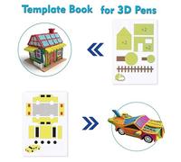 Libro da disegno per stampa 3D AQTAQ, 40 diversi disegni di cartoni animati, libri da disegno 3D per penna per stampa 3D per bambini, regalo fai da te con penna 3D, modelli per stencil con penna 3D