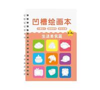 Libro da disegno scanalato per bambini Modelli di pittura ripetibili Magie pratiche Copybook per asilo 3-8 età Magiche Copybook Più tipi Modelli di pittura di base Libro da disegno scanalato