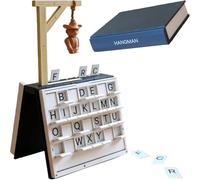 Libro Da Gioco Dell'impiccato, Set Magnetico Stampato in 3D, Gioco Da Tavolo Di Design Di Libri Portatili for Adulti, Quattro Diversi Giochi Da Tavolo for Riunioni Di Famiglia(Hangman game)
