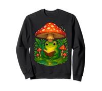 Libro da Leggere Cottagecore Frog Under Mushroom Fairycore Art Felpa