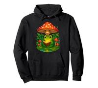 Libro da Leggere Cottagecore Frog Under Mushroom Fairycore Art Felpa con Cappuccio