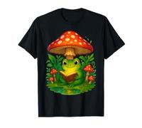 Libro da Leggere Cottagecore Frog Under Mushroom Fairycore Art Maglietta