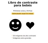 Libro de alto contraste para bebés: Primeras caras y formas - Estimulación visual de 0 a 6 meses