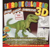 Libro de Colorear 3D: ¡Ruge! ¡Lucha! ¡Sobrevive!: 60 ilustraciones de dinosaurios con efecto de profundidad | Para adolescentes y adultos (mayores de 10 años)