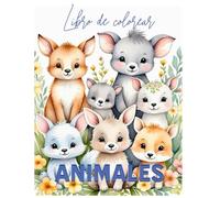 Libro de colorear - Animales: ¡Colorea tus animales favoritos con más de 25 dibujos! Pasatiempos para los niños pequeños, les encantará dibujar.