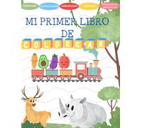 Libro de colorear para niños y niñas mayores de 2 años, con dibujos grandes, contiene 135 páginas para colorear, animales, frutas, verduras, ilustraciones, abecedario punteado y temporadas especiales