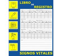 Libro de registro de : Presión arterial , Pulso , Temperatura Basal , Frecuencia Respiratoria , SpO2 (Saturación de Oxígeno en sangre ) , y Glucemia