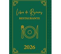 Libro de reservas restaurante 2026: 1 Día por página, 12 Meses de enero a diciembre (365 días), Planificador diario para hoteles, cafés y hostelería.