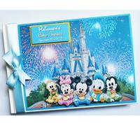 Libro Dediche Personalizzato Per Baby Shower Disney Topolino Blu, 5 Pz