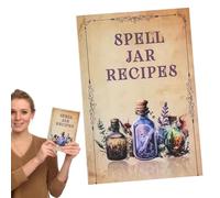 Libro degli incantesimi delle streghe, 85 g, stampa trasparente, guida completa con contenuto dettagliato, ricette per barattoli di incantesimi, libro portatile per lavori artigianali a casa, scuola
