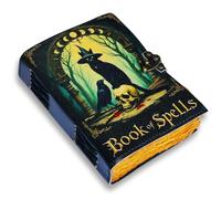 Libro degli incantesimi Goth Raven Cat Skull Diario in pelle per uomini e donne 200 pagine con serratura, forniture di stregoneria libri regali di strega per le donne nero Grimoire Journal libro degli