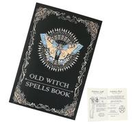 Libro degli incantesimi per streghe, libro degli incantesimi - Notebook antico di incantesimi reali - Forniture per le streghe, arredamento di Halloween, libreria di scena del diario vintage per uomin