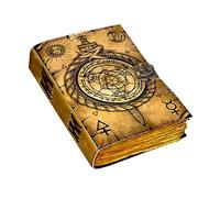 Libro degli incantesimi vuoti delle ombre, diario delle streghe, per uomini e donne, 200 pagine, con chiusura, vintage, carta per bordi fatti a mano, libro in pelle, diario da disegno