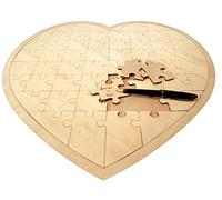 Libro degli ospiti a forma di cuore, puzzle, libro degli ospiti alternativo per matrimonio, battesimo, cresima, comunione, regalo di nozze in legno, puzzle a forma di cuore