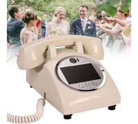 Libro degli ospiti audio vintage con registrazione lente, video audio 1080p per matrimoni e feste, messaggi personalizzati, stile retrò anni '60